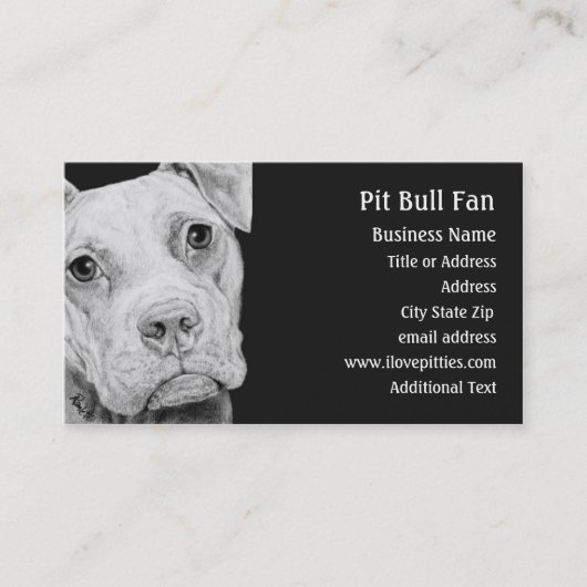 Pit Bull Terrier (Gris) - Carte de visite (Devant)