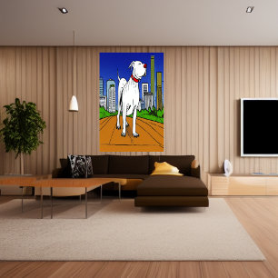 Pit Bull Terrier in het park AI Art Poster