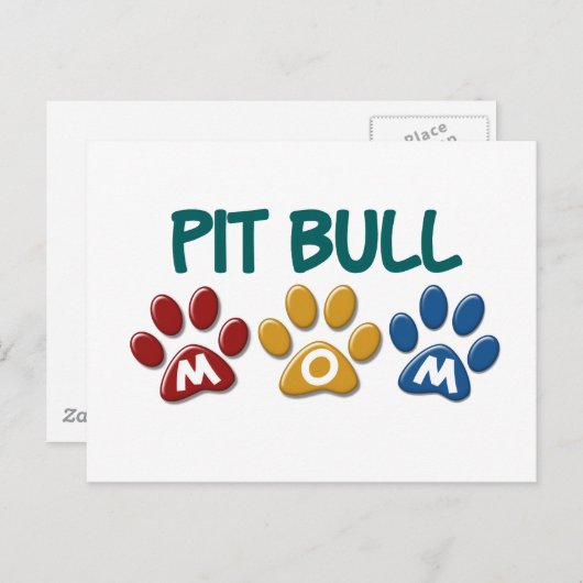 PIT BULL TERRIER Mam Pw Print 1 Briefkaart (Voorkant / Achterkant)