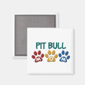 PIT BULL TERRIER Mam Pw Print 1 Magneet (Voorkant / Achterkant)