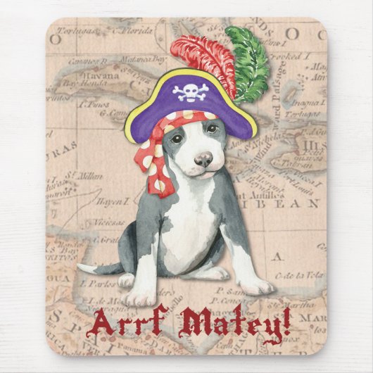 Pit Bull Terrier Pirate Muismat (Voorkant)