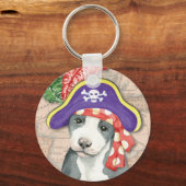 Pit Bull Terrier Pirate Sleutelhanger (Voorkant)