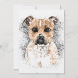 Pit Bull Terrier Sketch op 5-inch x 7-inch tapestr
