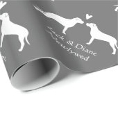 Pit Bull Terriers bruiloft met aangepaste tekst Cadeaupapier (Rol Hoek)