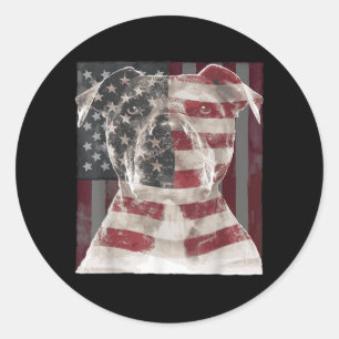 Pit Bull Usa Amerikaanse Vlag 4 juli Ronde Sticker