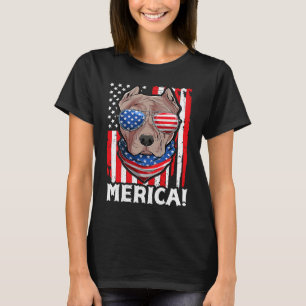Pit bull USA Patriottische honden kleding Amerikaa T-shirt