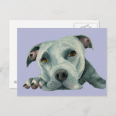 Pit bull Waterverf Briefkaart (Voorkant / Achterkant)