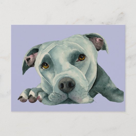 Pit bull Waterverf Briefkaart (Voorkant)