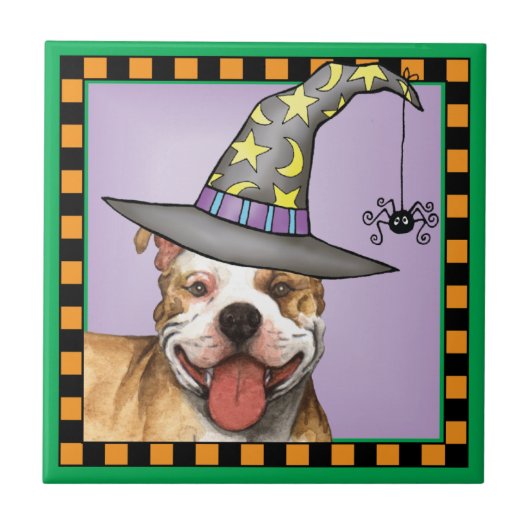 Pit Bull Witch Tegeltje (Voorkant)
