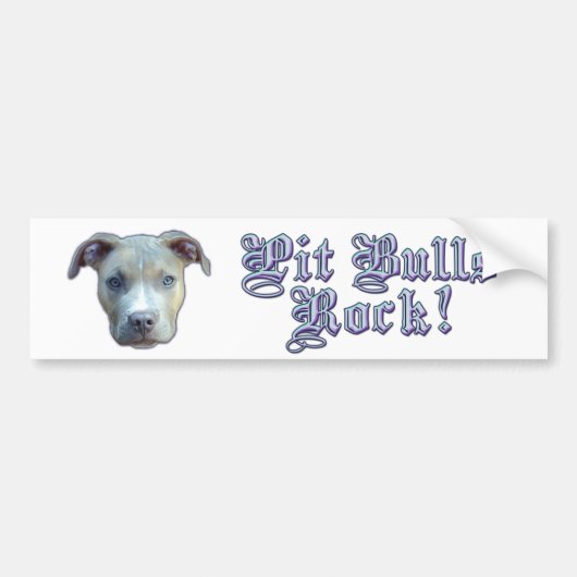 Pit Bulls Rock! Bumpersticker (Voorkant)