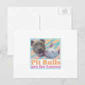 Pit Bulls sont pour Lovers carte postale (Devant / Derrière)