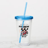 Pit Crew Birthday Party Theme Race Cars Acryl Drinkbeker (Achterkant)