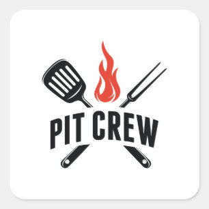 Pit Crew Vierkante Sticker