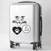 Pit Pull Liefde Sticker (Koffer)