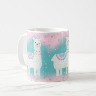 Pit roze en mint lamapatroon koffiemok