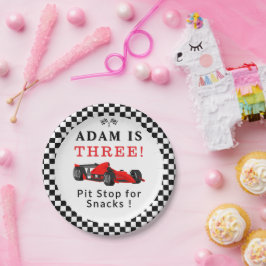 Pit Stop for Snacks – Red Race Car 3rd Party Papieren Bordje