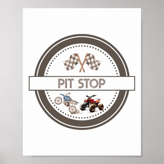 Pit Stop Fun Bikes Verjaardagsteken Poster (Voorkant)