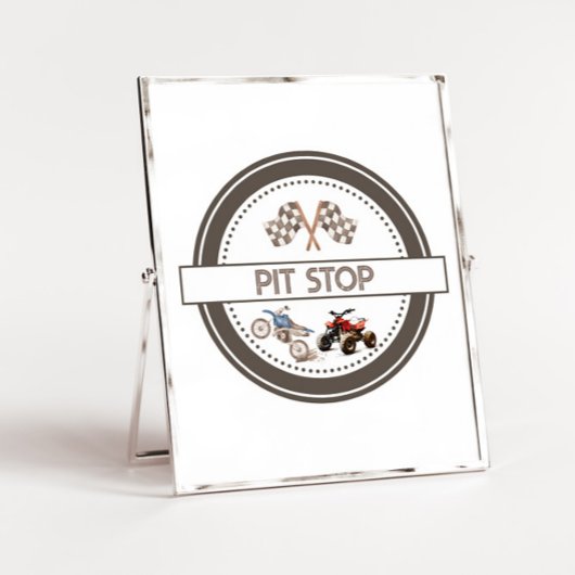 Pit Stop Fun Bikes Verjaardagsteken Poster