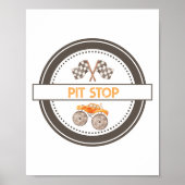 Pit Stop Monster Trucks Verjaardagsteken Poster (Voorkant)