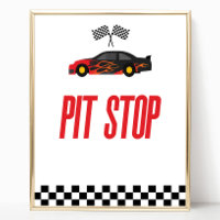 Pit Stop Red Flame Race Auto Party Tafelbord