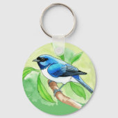 Pitangueira e Saí-andorinha (Tersina viridis) Sleutelhanger (Achterkant)