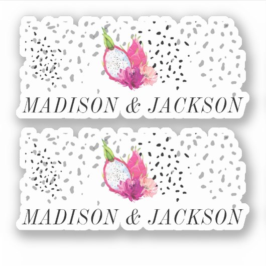 Pitaya Dragon Fruit Elegant Wedding Personalized Sticker (Voorkant)