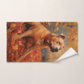 Pitbull à l'automne Feuilles automne Inspiration (Serviette à main)