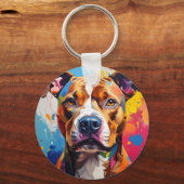 pitbull abstracte sleutelhanger (Voorkant)