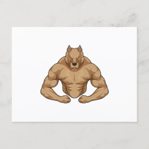Pitbull als bodybuilder extreem briefkaart