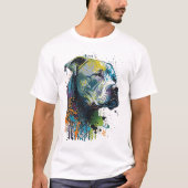 Pitbull américain - T-shirt encre graffiti (Devant)