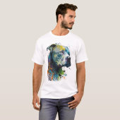 Pitbull américain - T-shirt encre graffiti (Devant entier)