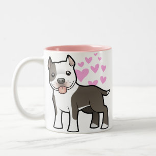 Pitbull / American Staffordshire Terrier Love Tweekleurige Koffiemok