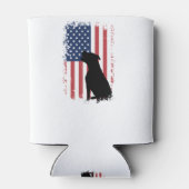 Pitbull Amerikaanse vlag silhouet Blikjeskoeler (Achterkant)