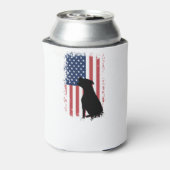 Pitbull Amerikaanse vlag silhouet Blikjeskoeler (Blikje Achterkant)