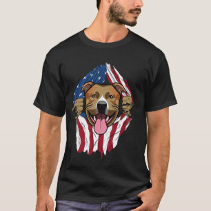 Pitbull Amerikaanse vlag T-shirt