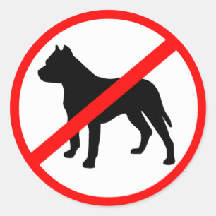 Pitbull Ban Ronde Sticker