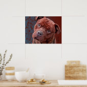 Pitbull "Benz" van hekken voor Poster van de buite (Keuken)