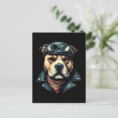 Pitbull Biker Briefkaart (Staand voorkant)