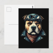 Pitbull Biker Briefkaart (Voorkant / Achterkant)