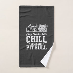 Pitbull Blijf Thuis En Ontspan Design Handdoek
