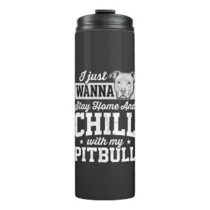 Pitbull Blijf Thuis En Ontspan Design Thermosbeker