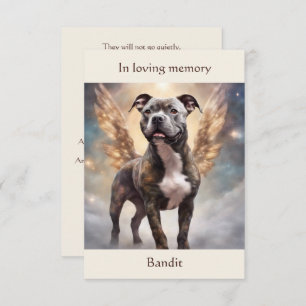 Pitbull Brindle Memorial Gedicht Aangepaste Naam S Bedankkaart