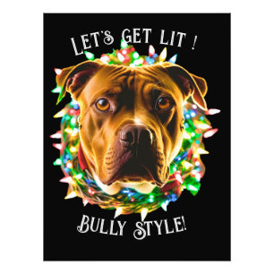 Pitbull Bully Funny Christmas Personaliseer op maa Foto Afdruk