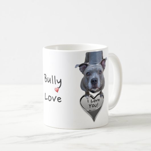 Pitbull Bully Love Mug (Devant droit)