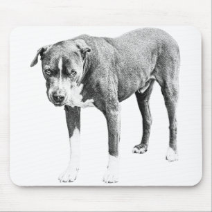 Pitbull-bureaubladmat met schaduw muismat