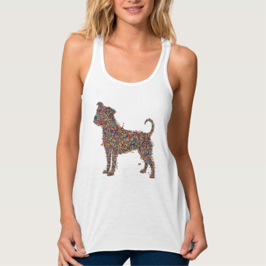 Pitbull Butterfly Silhouette Art | Bully Dog Lover Tanktop (Voorkant)