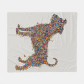 Pitbull Butterfly Silhouette Bully Dog Lover Bone Fleece Deken (Voorkant (Horizontaal))