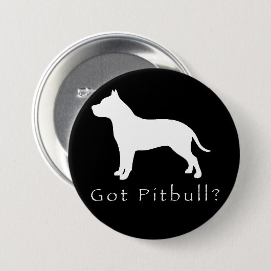Pitbull Button-Black Ronde Button 7,6 Cm (Voorkant /achterkant)