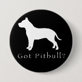 Pitbull Button-Black Ronde Button 7,6 Cm (Voorkant)
