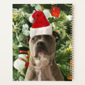 Pitbull Chien Arbre de Noël Ornements Snowman (Dos)
